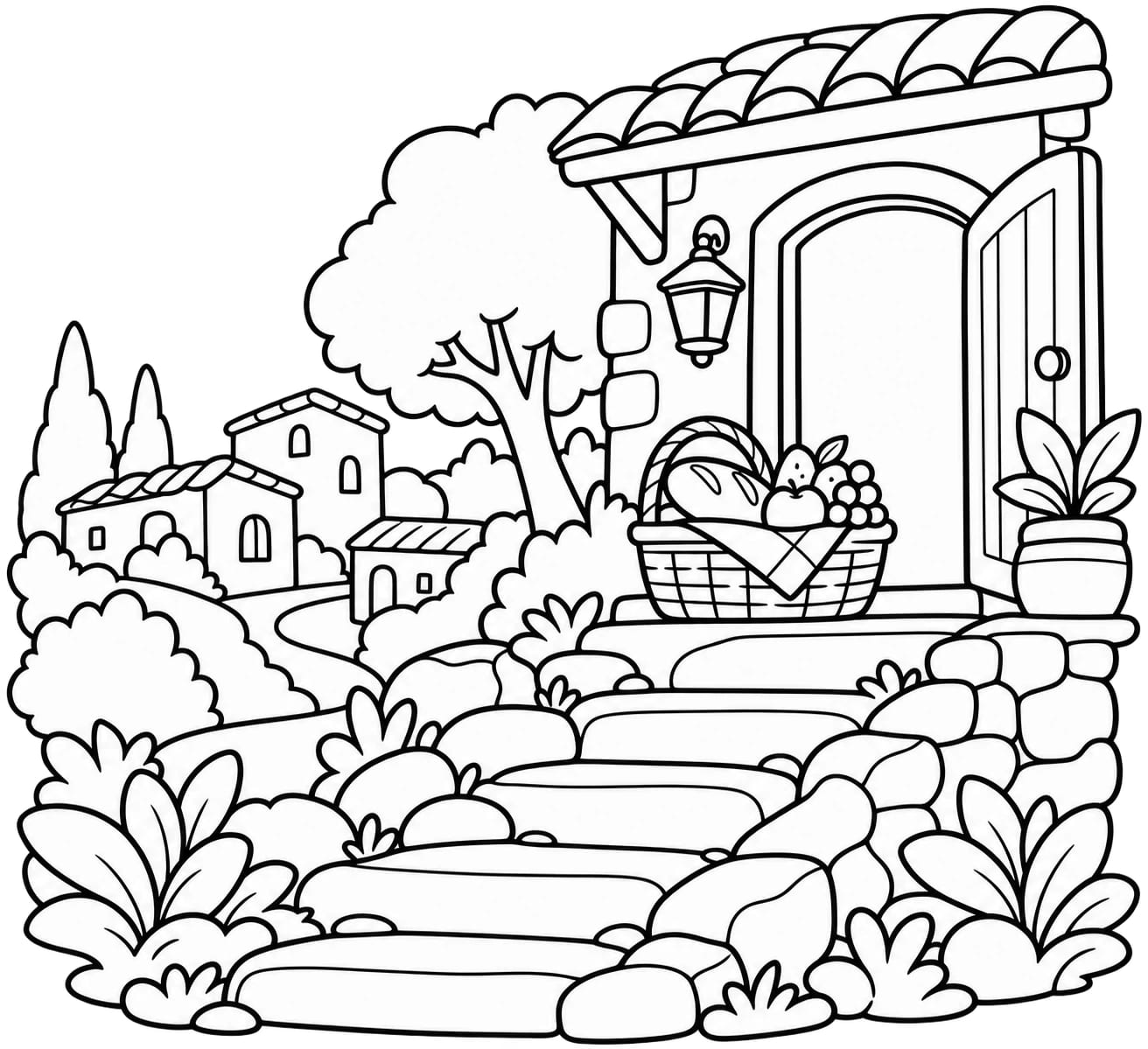 Colouring picture for Surah Al-Balad