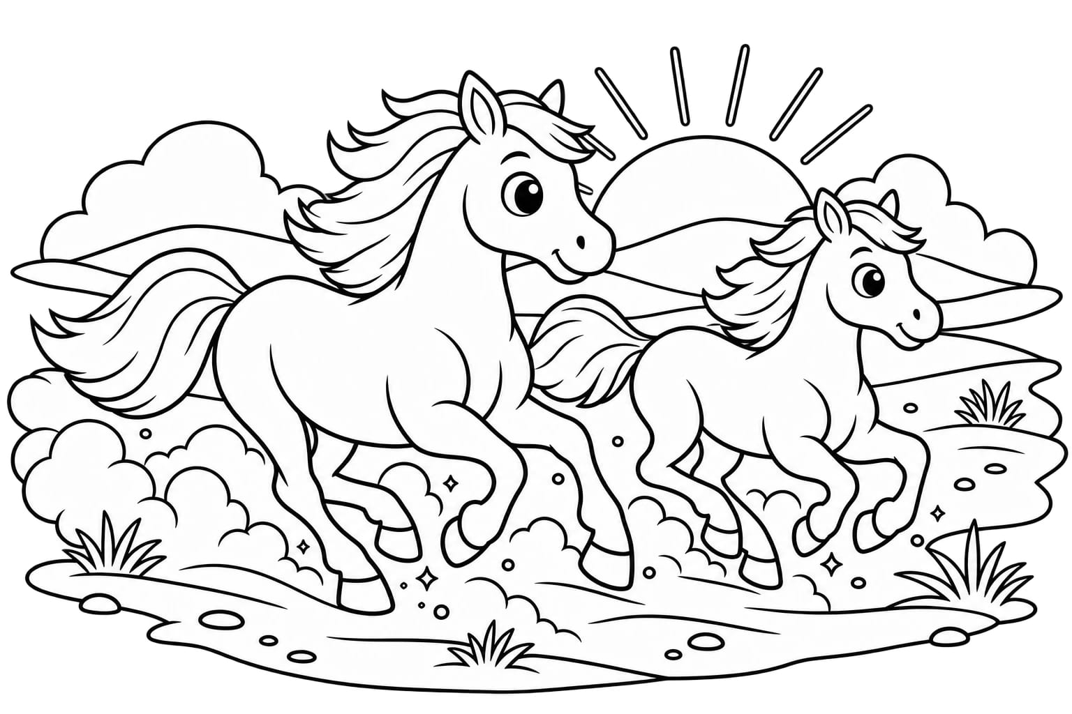 Colouring picture for Surah Al-Adiyat